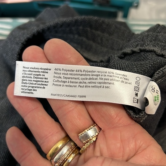 Eileen Fisher Gray Black Houndstooth Pull On Pants Size M - Picture 7 of 7